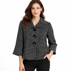 Tahari ASL Tweed Jacket 4P Jackie O Style NWOT